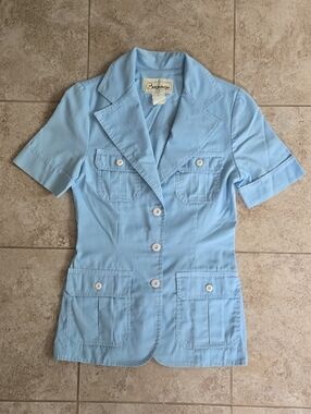Bronson Of California Vintage Light Blue Short-Sleeve Blazer Jacket